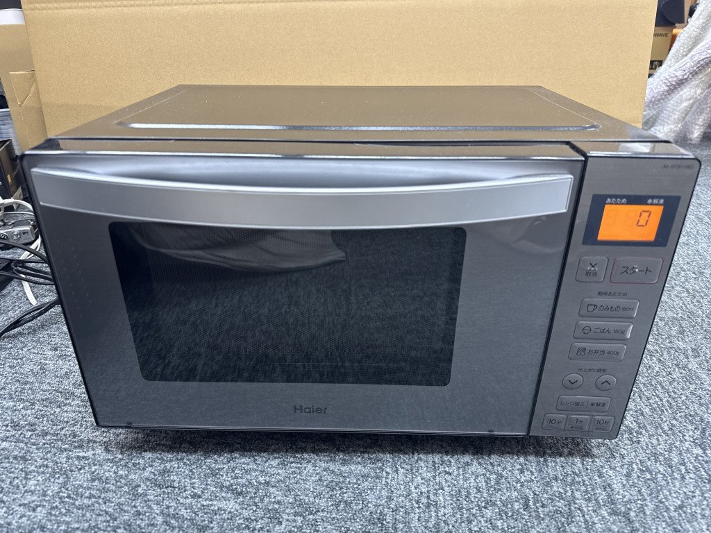 ▽訳あり Haier ハイアール 電子レンジ JM-XP2FH18G 2022年製 ヘルツフリー フラット KB242379
