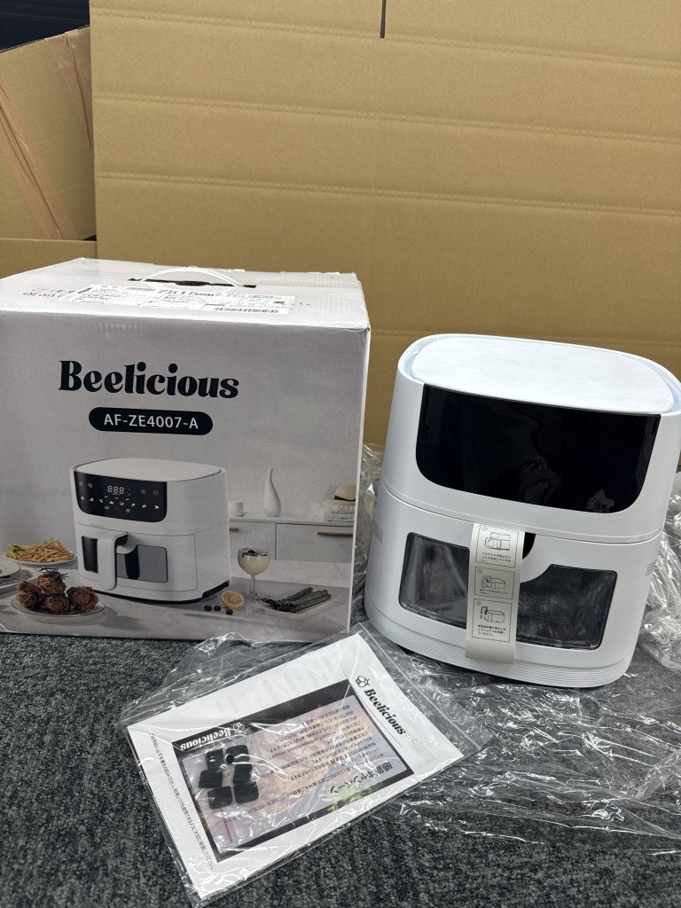 ▽未使用★ Beelicious　ビーリシャス　ノンフライヤー　ホワイト AF-ZE4007-A　KB241661