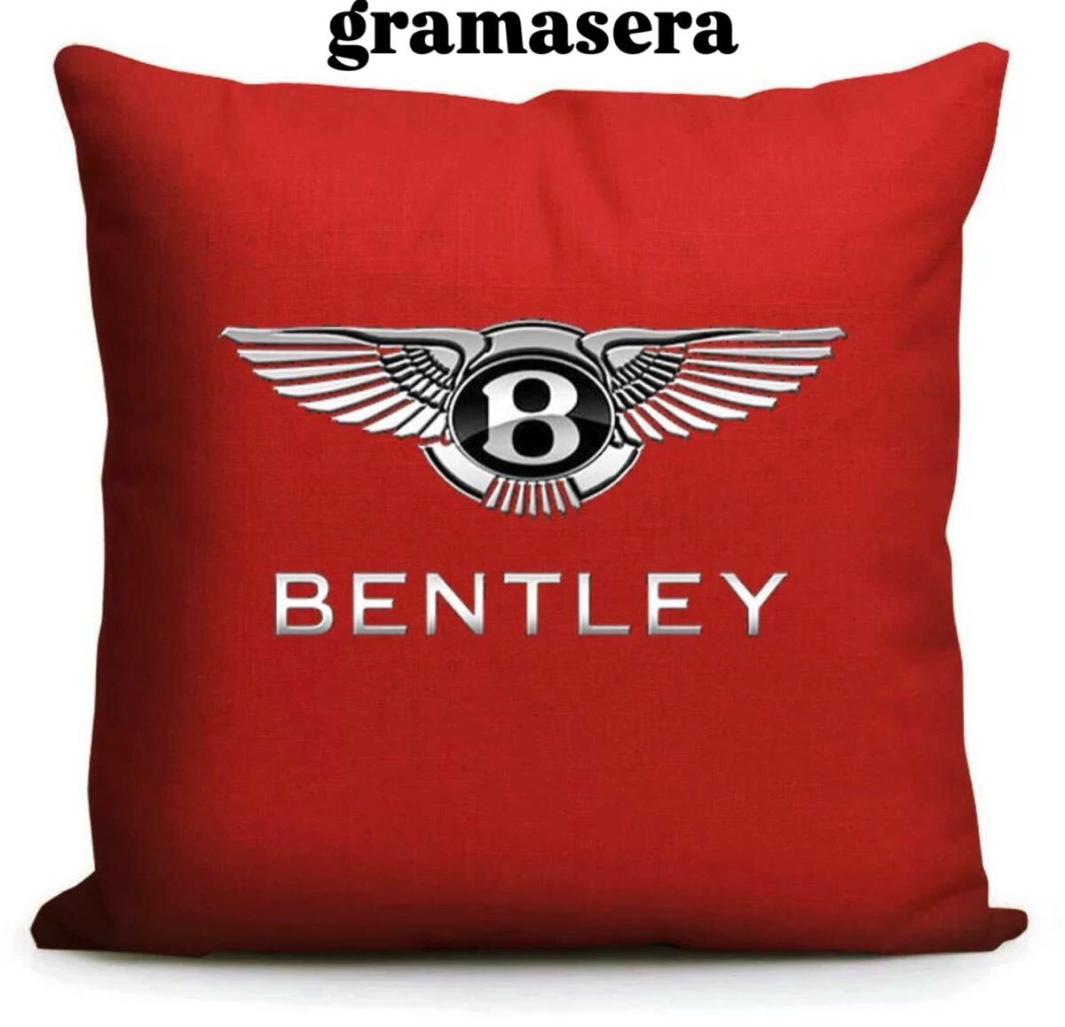 ★レア★ ベントレー　bentley クッション 高品質　ロゴクッション　エンブレム　赤