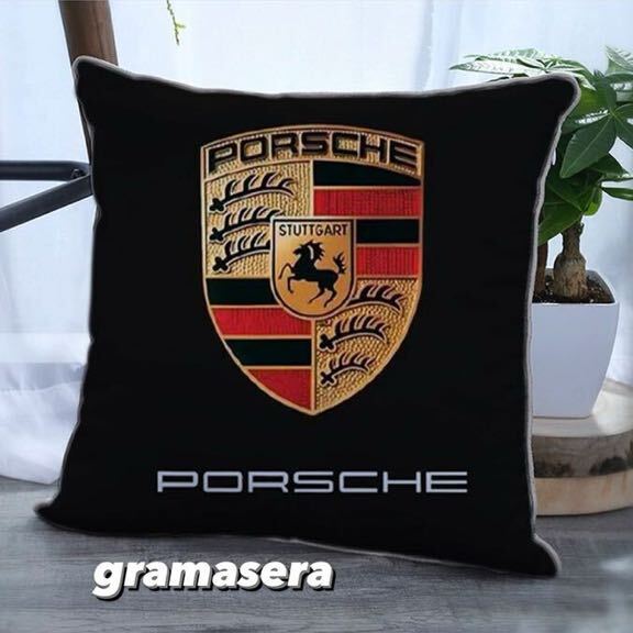 ★希少★ Porsche ポルシェ　クッション 高品質　ロゴクッション