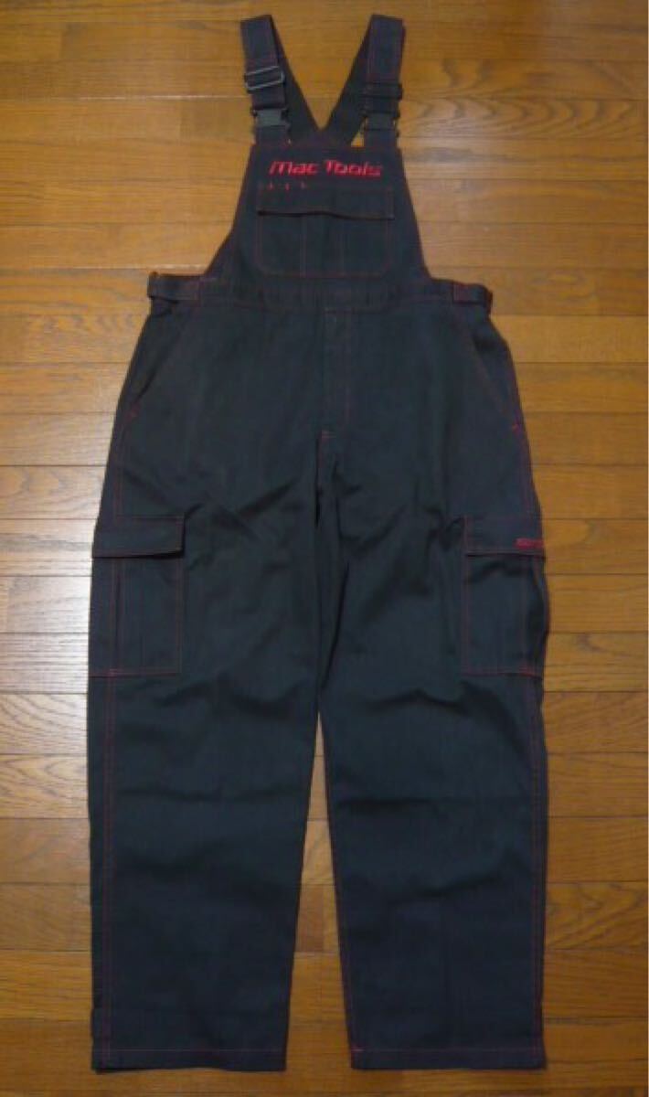 ☆Mac Tools☆マックツール☆廃版/正規品☆サロペット☆前後/左横ポケットロゴ刺繍☆メカニックウエア☆つなぎ☆ブラック☆送料230円☆