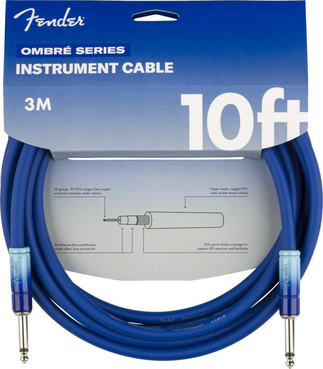 Fender フェンダー Ombr Instrument Cable　Straight/Straight　10' Belair Blue 楽器用ケーブル シールド 3m ギターケーブル