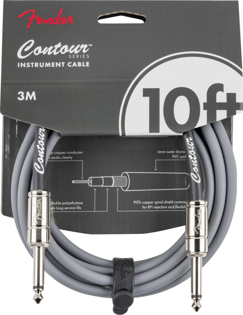 Fender フェンダー　楽器用ケーブル　シールド　Contour 10' Cable　Inca Silver　約3m