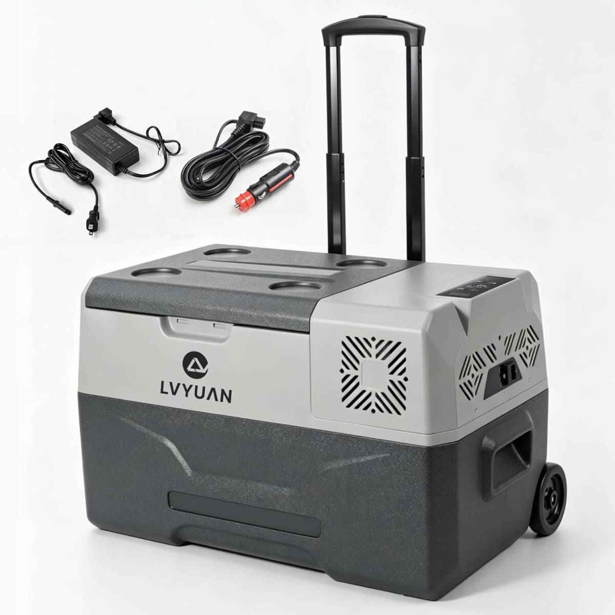 新品 30L 車載冷蔵庫 冷凍庫 AC/DC（ 12V / 24V ）車載家庭両用 2WAY電源対応 20℃～ -20℃ キャスター付 小型 静音 車載用 Yinleader