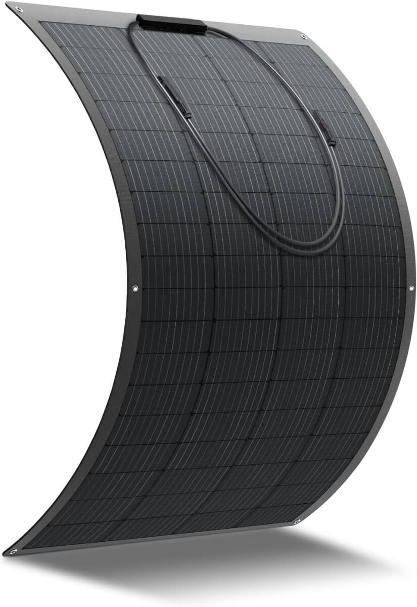 新品 単結晶 200W ETFE 柔性 据置型 フレキシブルソーラーパネル 変換効率22.5% 50度湾曲可 太陽光パネル 超薄型 キャンプ 鳩目付Yinleader