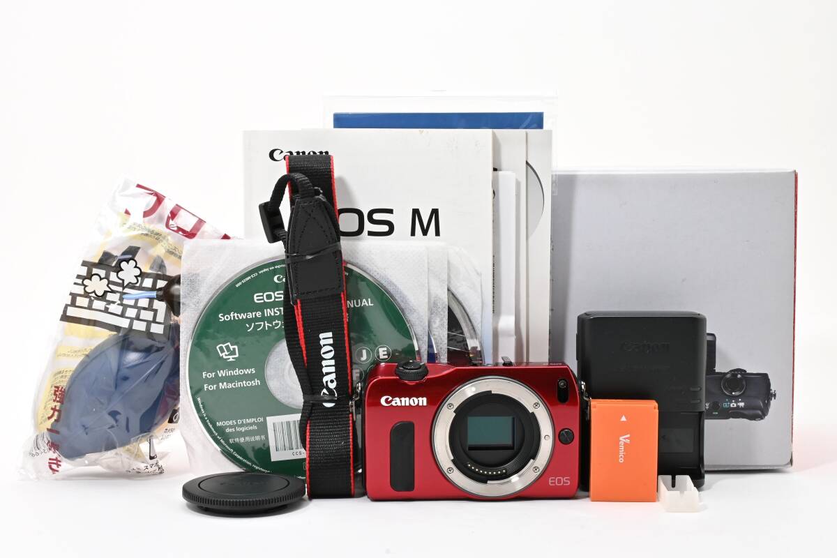 ■ 美品 ■ キヤノン　Canon EOS M レッド ボディ 《おまけ付き》 ＃A682-1405Y00512682