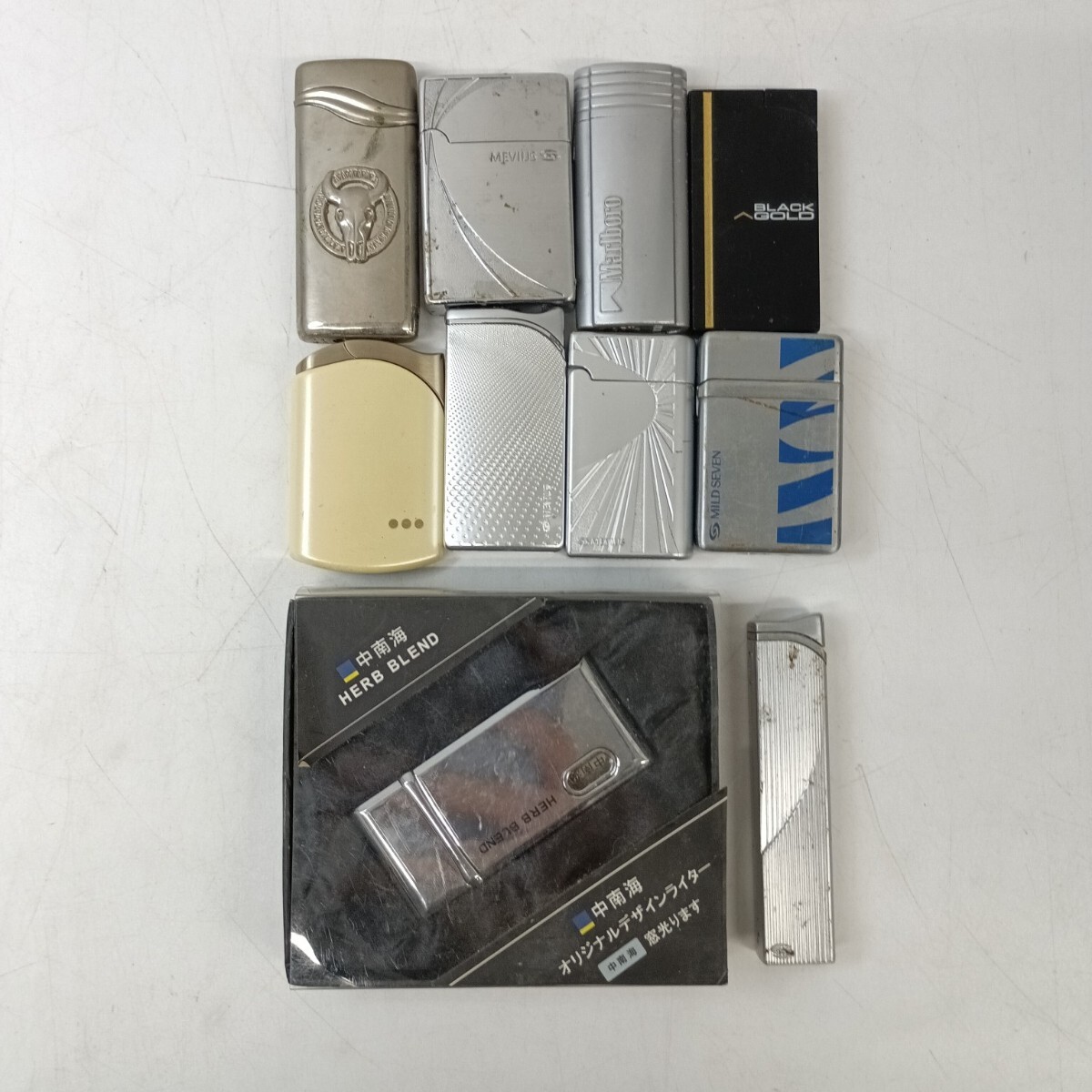 K5-50P【ライター 10点 まとめ】ガスライター 電子ライター MILD SEVEN MEVIUS Marlboro 他 喫煙具 現状品 ジャンク