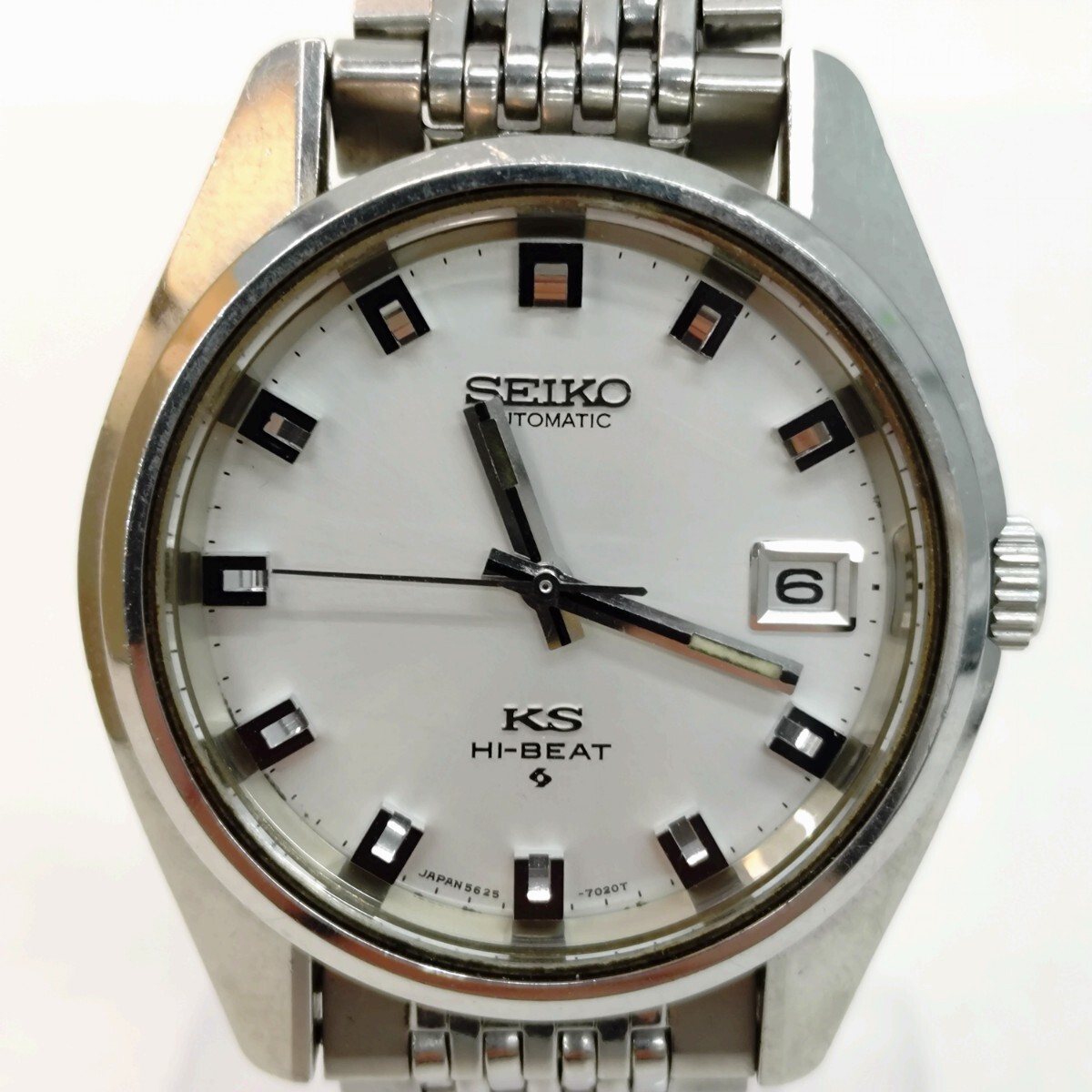 I5-29P【SEIKO HI-BEAT KS 5625-7000 腕時計】自動巻き ハイビート キングセイコー デイト シルバー文字盤 現状品