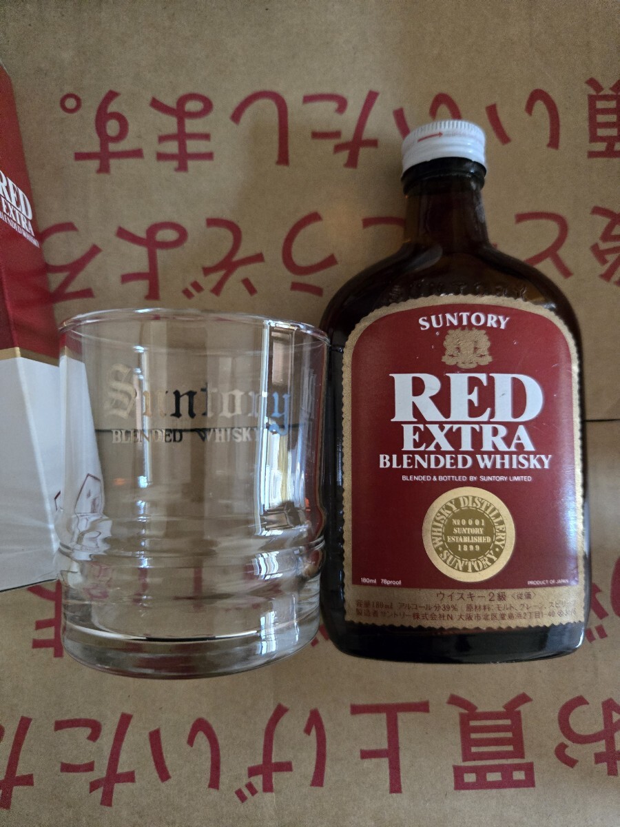 サントリー レッド EXTRA180ml　グラス付き　　 SUNTORY WHISKY RED