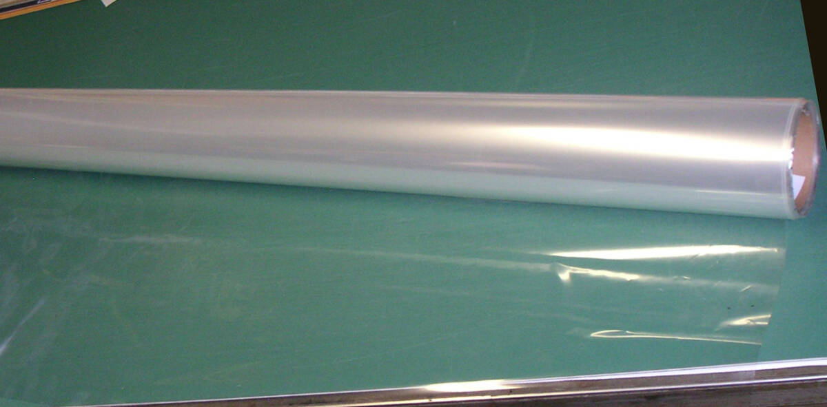 フィルム透明シート OPPシート 超薄い0.025厚　1380mm×50M 使い方いろいろ 中古品 ジャンク扱い 送料無料 飛沫感染対策　ナフサショック 2