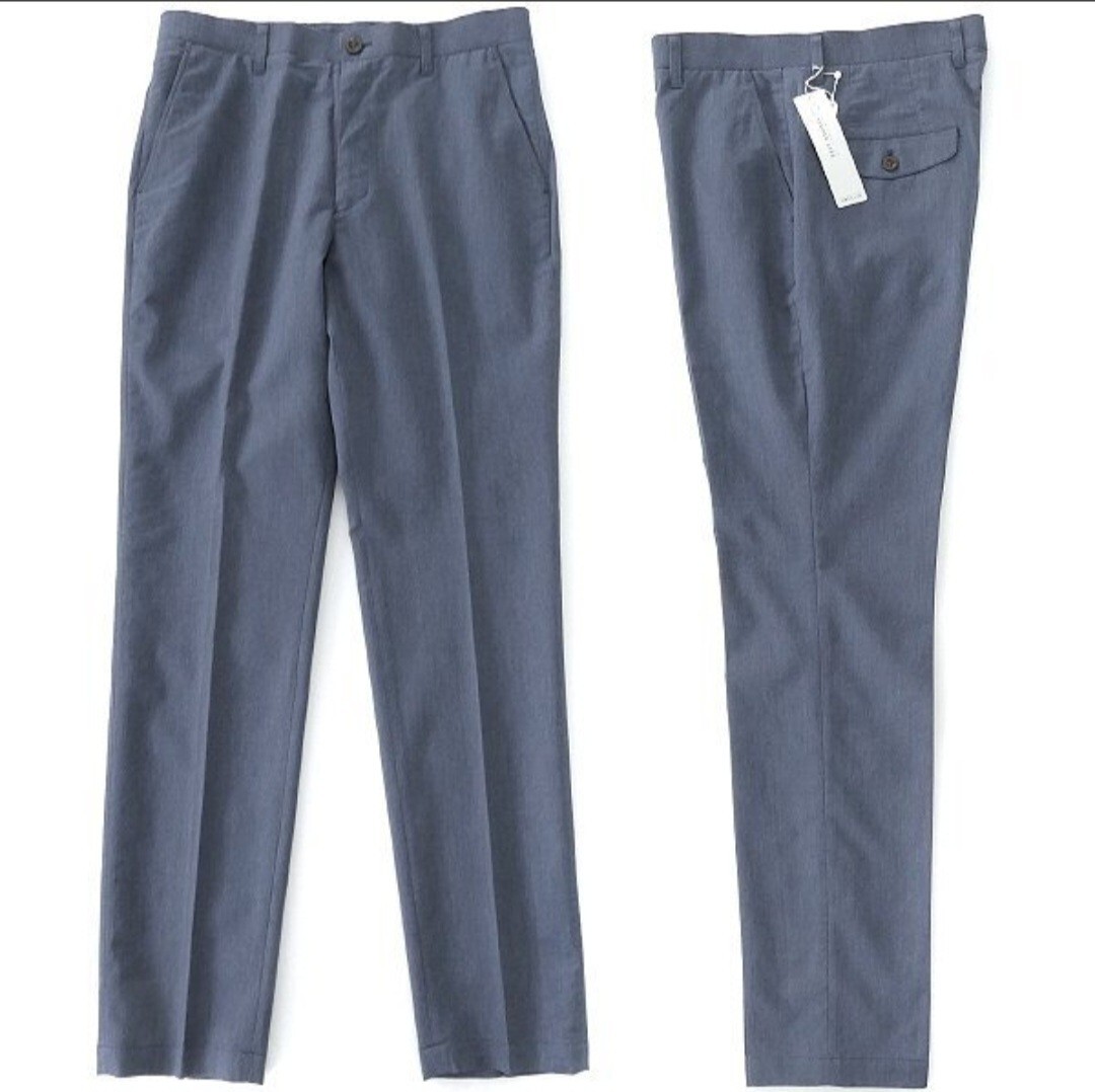 【国内高級ブランド新品】シンプルライフ ドビー テーパード スラッ クス 94XL以上 紺 SIMPLE LIFE 春夏 メンズ パンツチノパンストレッチ