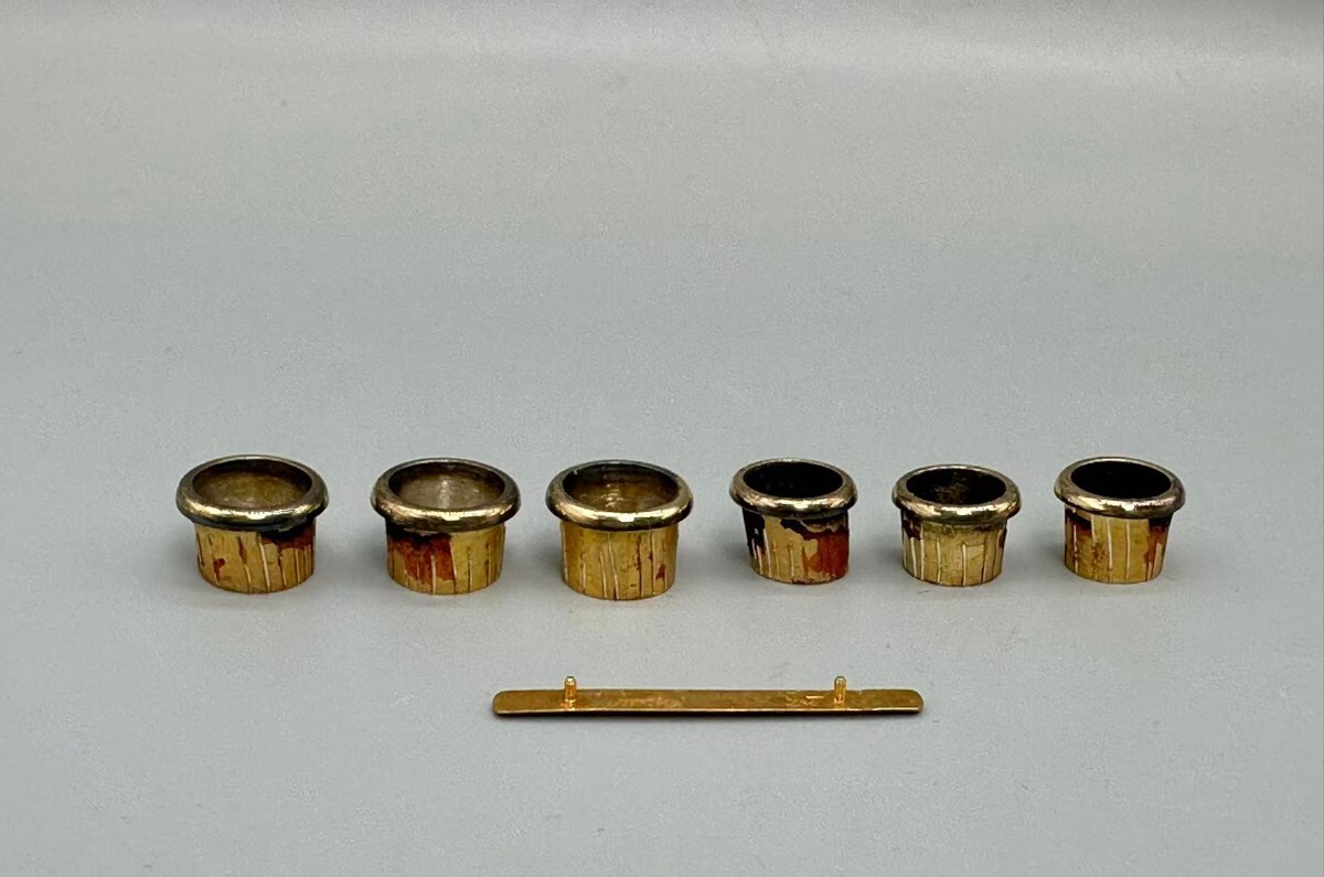 7点セット刀装具　k18 K9金　目くぎ　金工 時代目貫　 日本刀 刀剣武具 重さ約8.9g