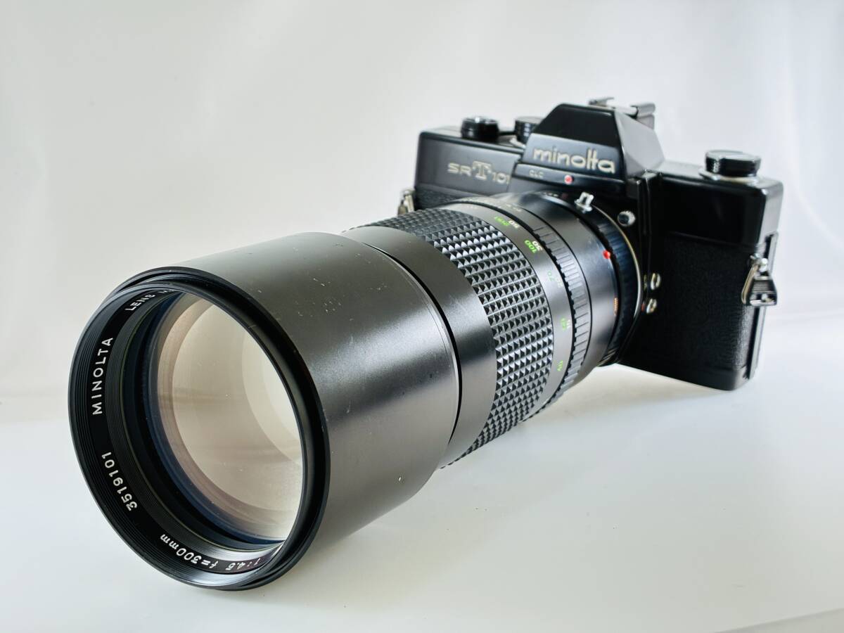 ★通電動作品★ ミノルタ MINOLTA SRT101 ブラック MC TELE ROKKOR-HF 300mm F4.5 動作レンズセット #S0299