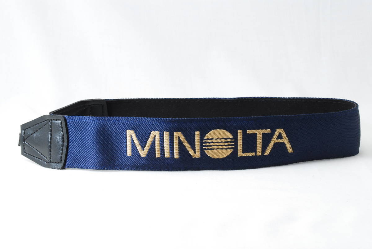 ☆Minolta ミノルタ ワイド カメラ ストラップ WS-2 エクセーヌ α-9 アルファ ナイン 紺色(ネイビー)×金色(ゴールド)上品 Camera Strap☆