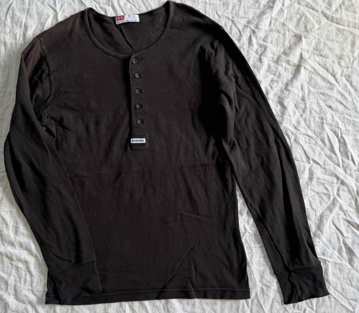 ディーゼル　Tシャツ　ボタン　L チャコール　長袖