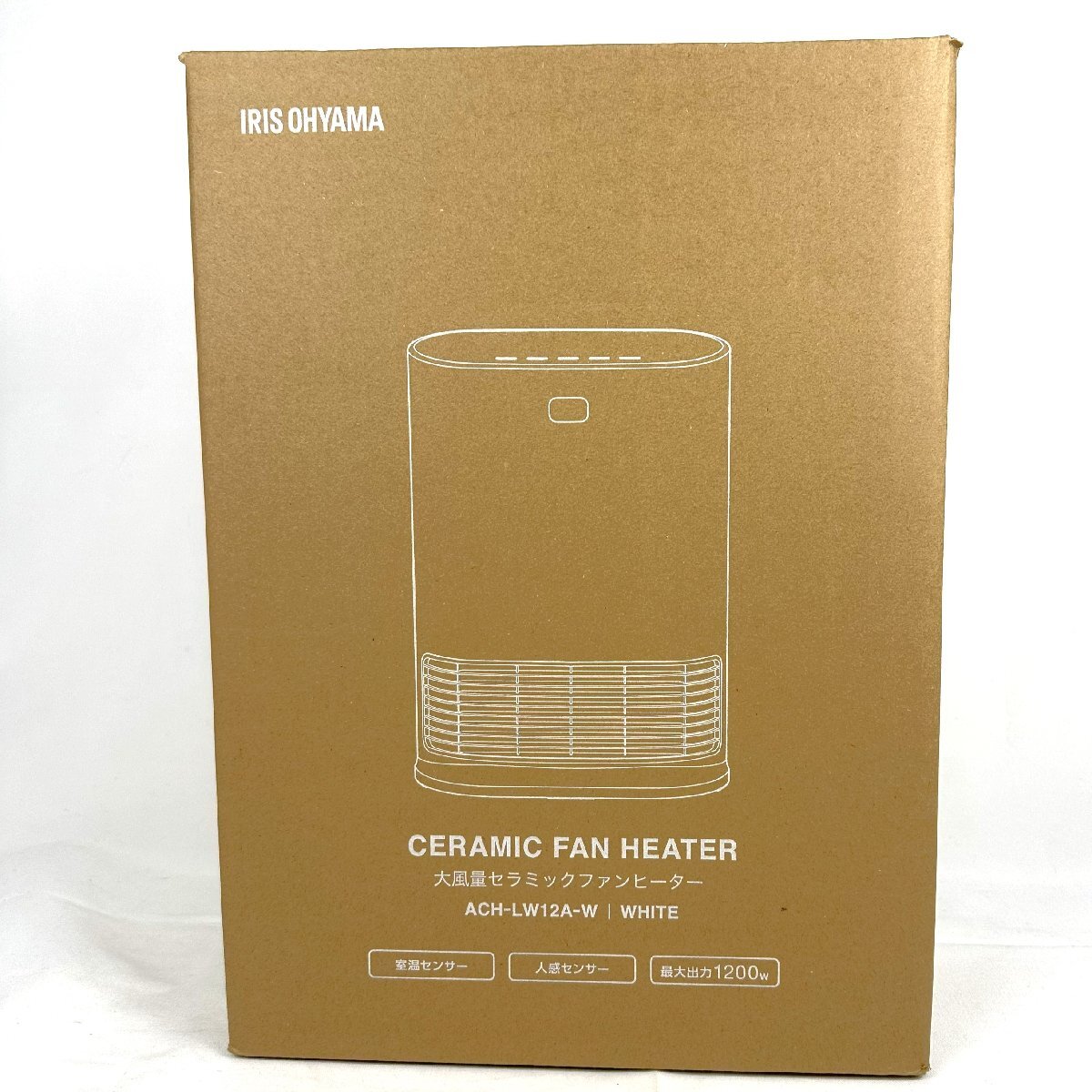[9304-807] 未使用未開封 IRIS OHYAMA ACH‐LW12A‐W アイリスオーヤマ CERAMIC FAN HEATER セラミックファンヒーター 色:WHITE
