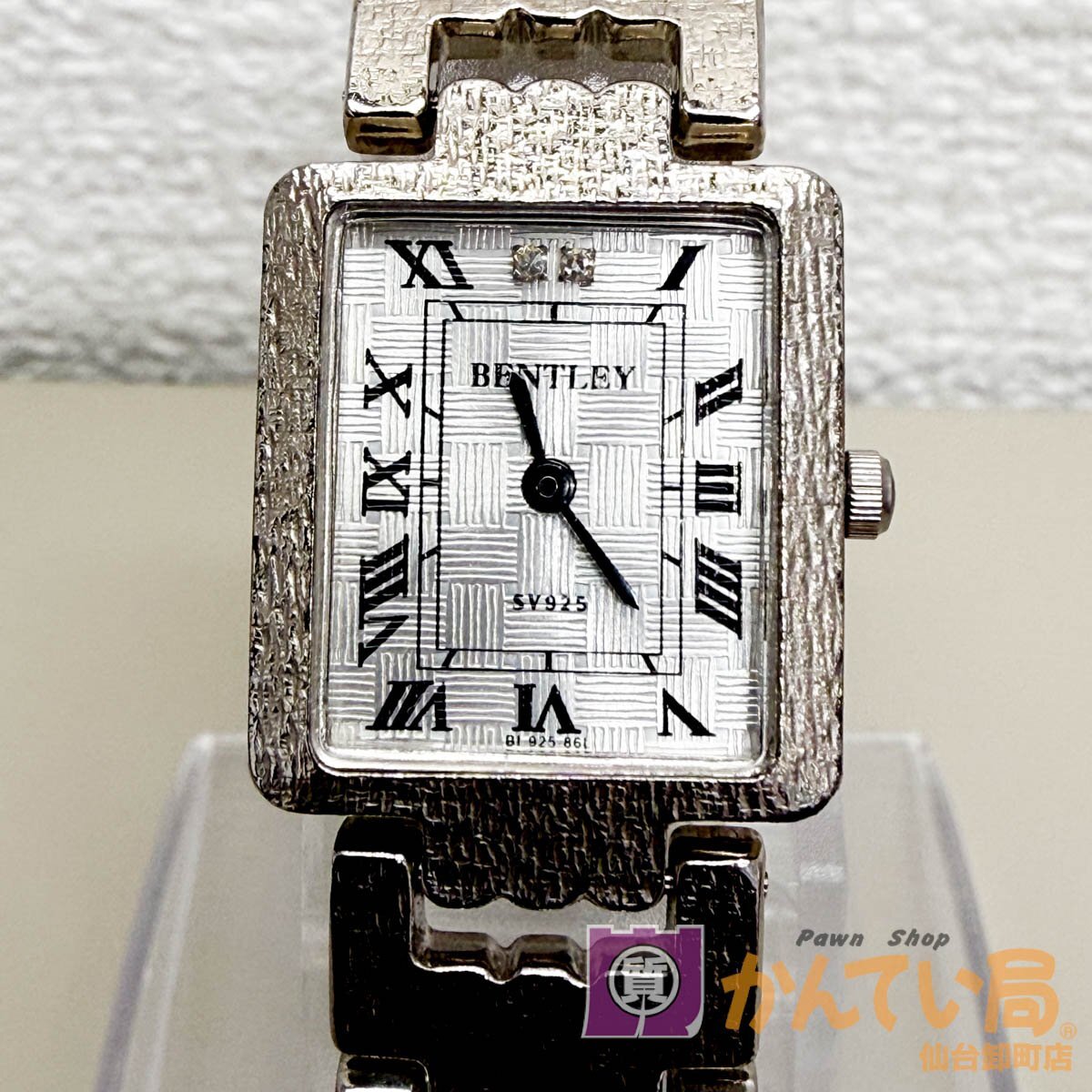 [9356-003]SV925 総重量約44.3g ベントレイ シルバー レディース クォーツ 時計【中古】現状品 本体のみ bentley 腕周り約15cm
