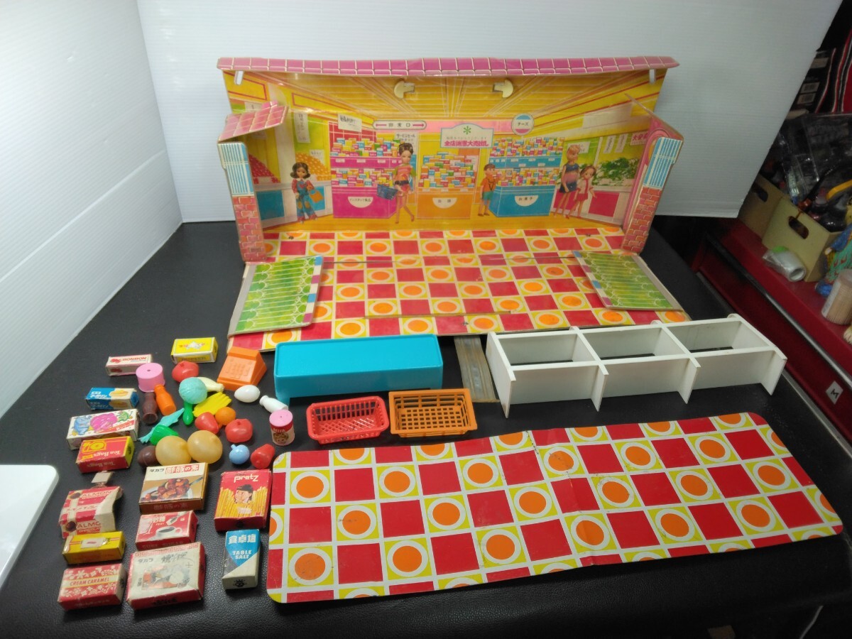 当時物　レトロ　ニュー リカちゃん スーパーマーケット タカラ おもちゃ ドールハウス 現状品　ヴィンテージ　玩具