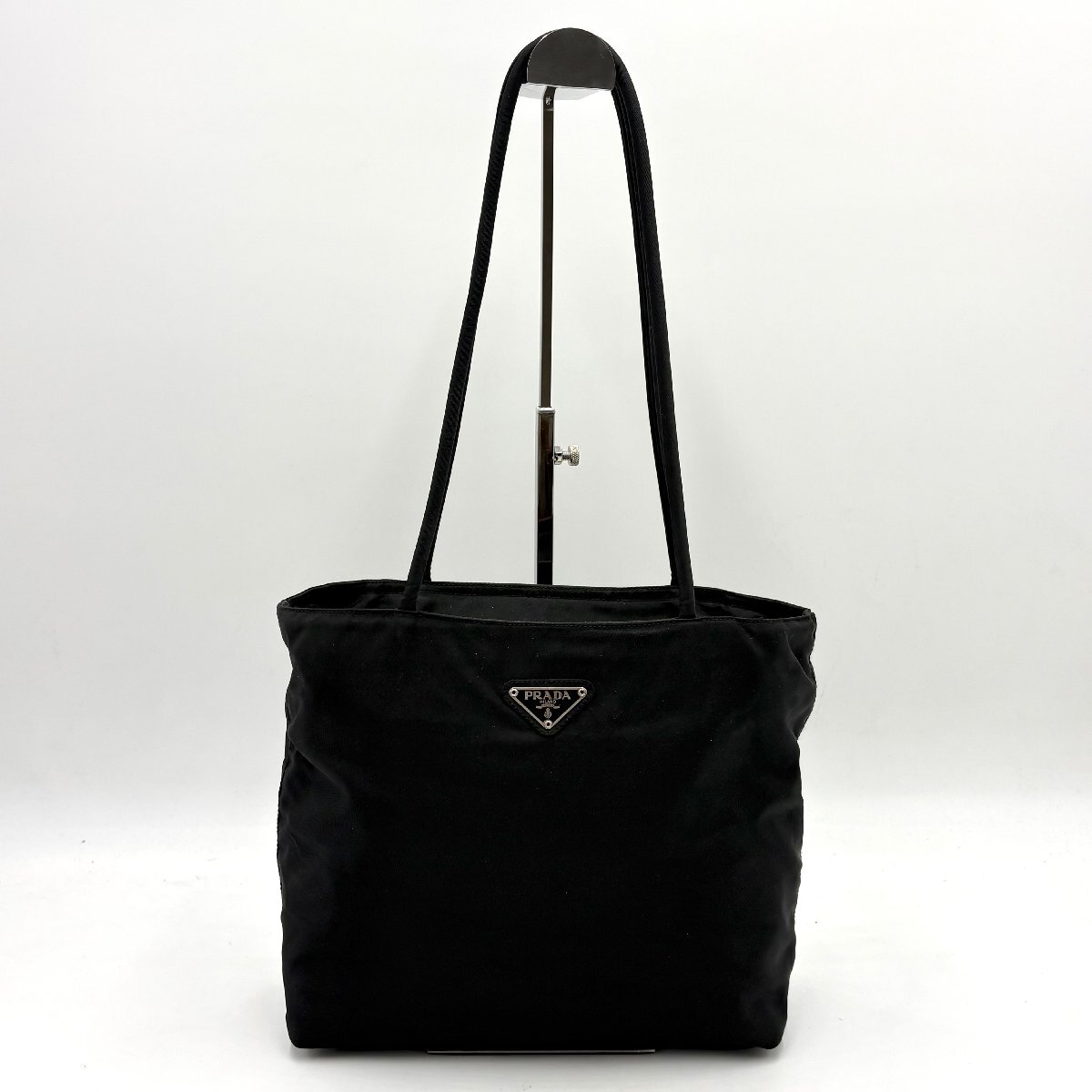 1円/美品◎PRADA プラダ 三角ロゴ ナイロン トートバッグ ショルダーバッグ A4肩掛け可 ブラック 黒 NERO LAMPO刻印有