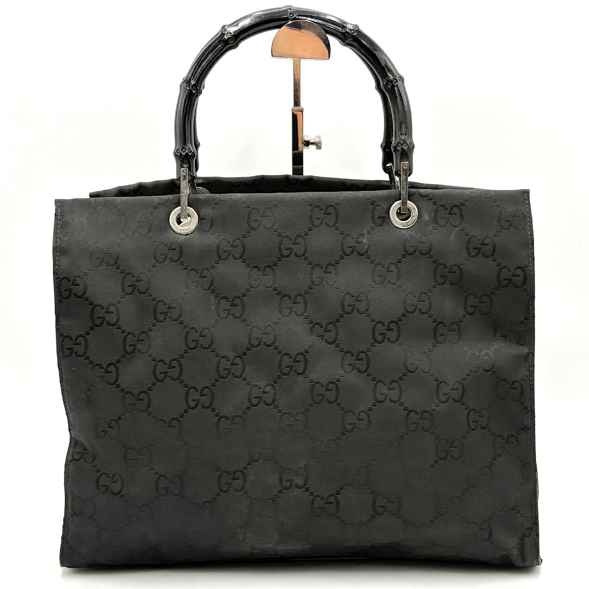 1円/極美品◎GUCCI グッチ GG柄 バンブー トートバッグ ビジネスバッグ ハンドバッグ メンズ レディース A4可