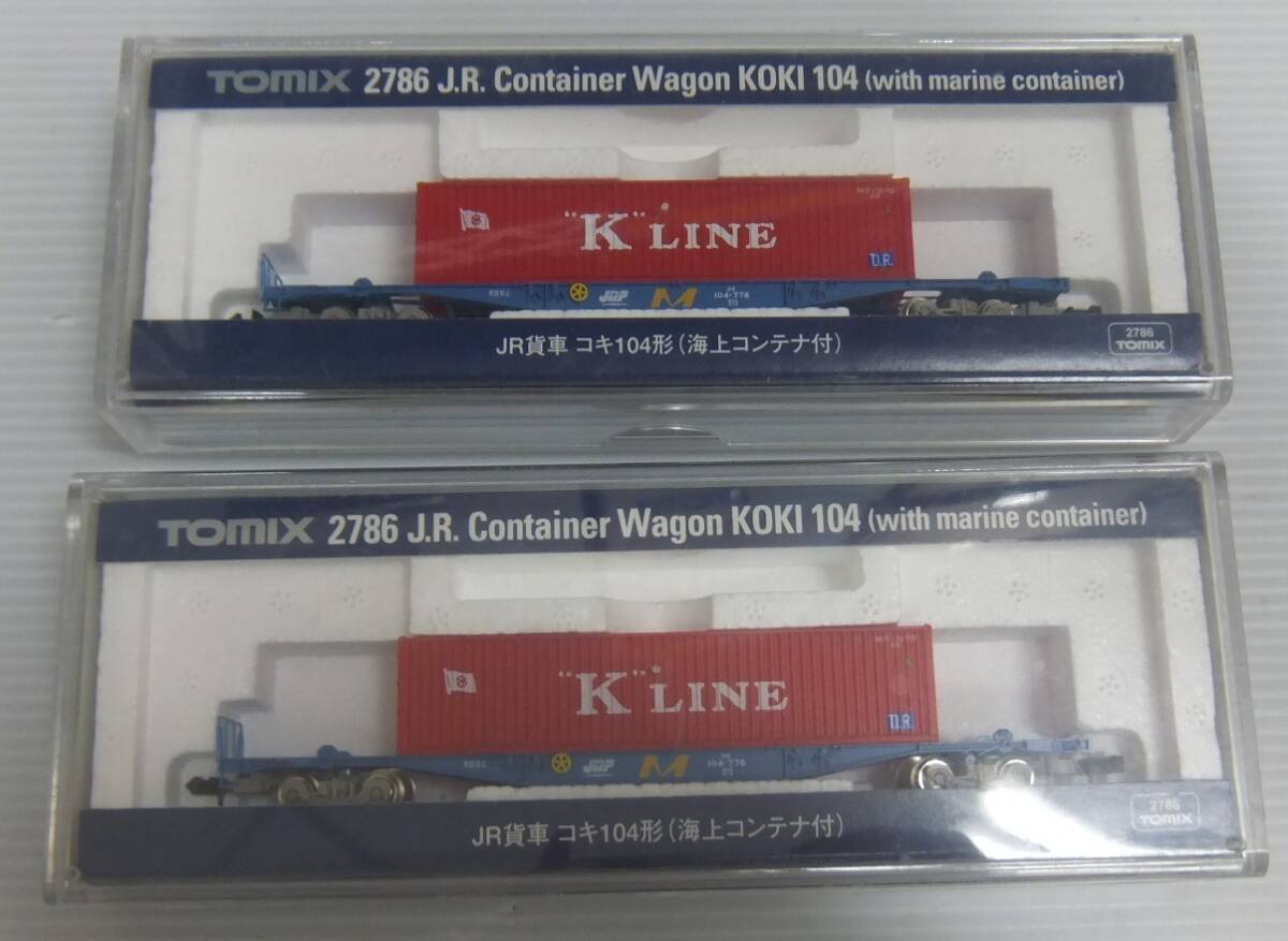 CK807　TOMIX 2786 JR貨車 コキ104形(海上コンテナ付)2両セット／コキ104-776 “K”LINE