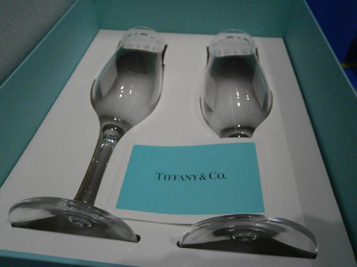 3186　【未使用保管品】TIFFANY ティファニー シャンパングラス ペア　スイングシャンパン　クリスタルガラス　２客セット