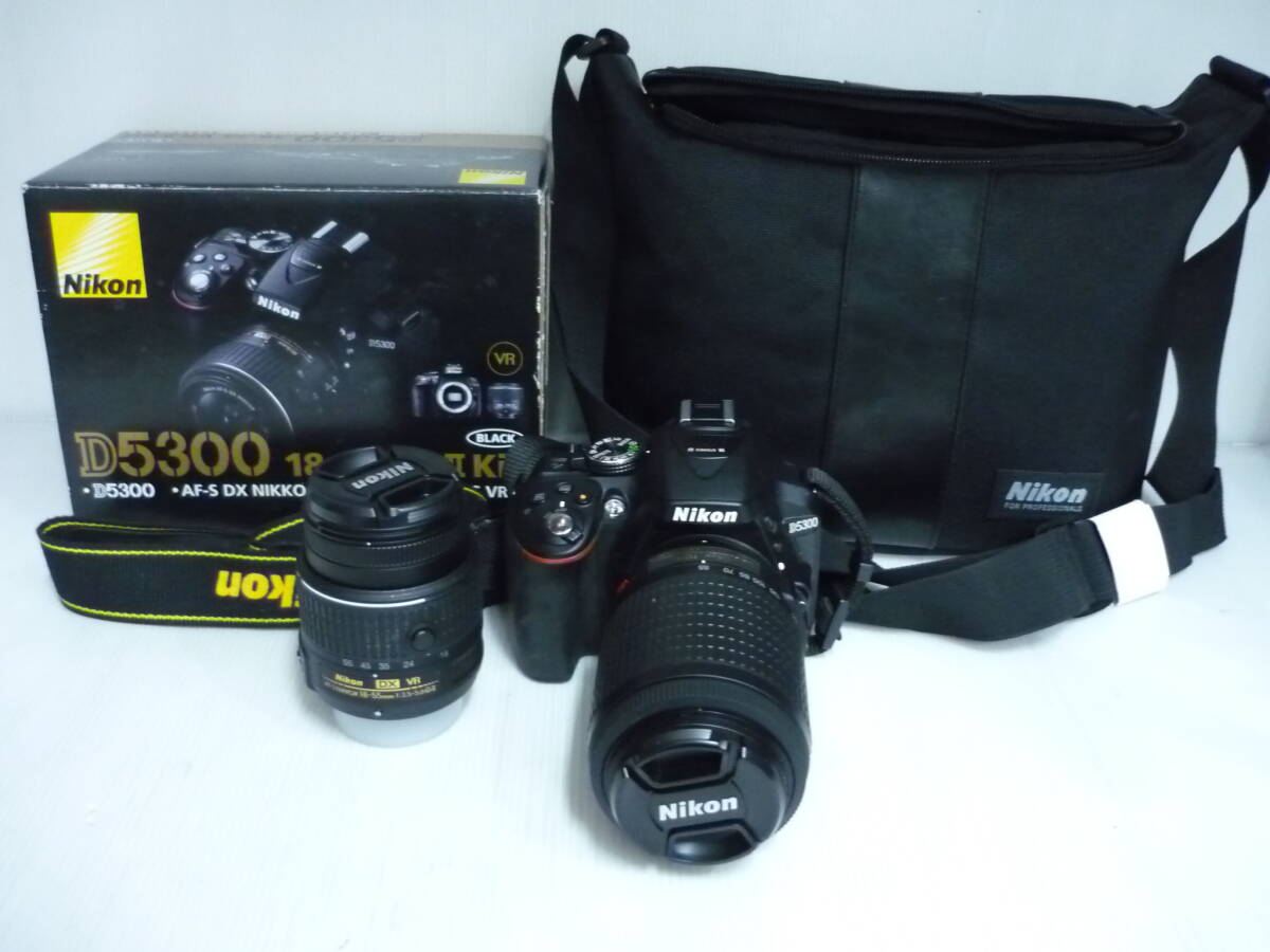 A599　Nikon ニコン D5300 AF-S DX VR 18-55mm 1:3.5-5.6 GII / DX VR 55-200mm 1:4-5.6 GⅡ ED 一眼レフ カメラ