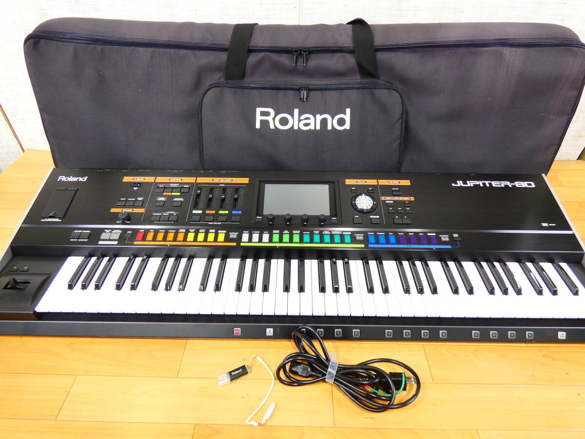  S) Roland JUPITER-80 76鍵 ステージ シンセサイザー 純正ソフトケース付き 鍵盤楽器 ※落札後引き取り可能 ＠220(5) 