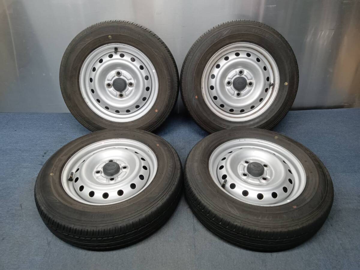 ★8-8.5分山★21年製★ ダンロップDIGI-TYRE EC202 145/80R13　ダイハツ純正スチールホイール 13×4J 4H-100 4本セット　K589