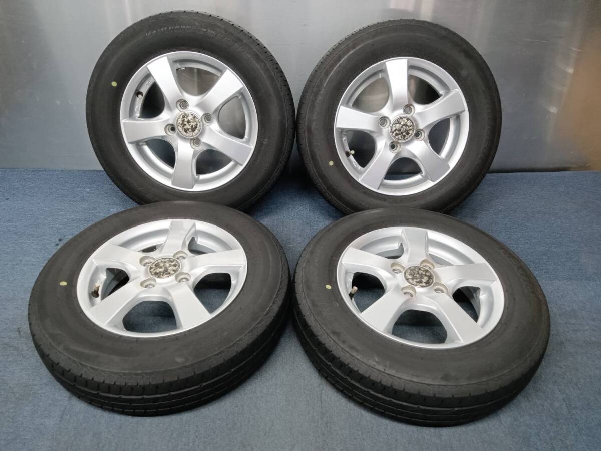 ★8分山★22年製★ ブリヂストンNEXTRY 145/80R13　社外ホイール 13×4J +42 4H-100 4本セット 軽自動車等　K627