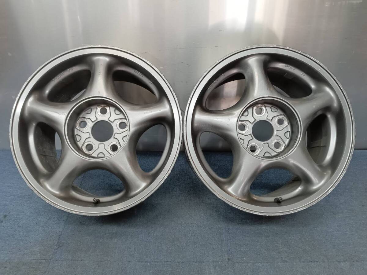 ★希少品★ガンメタ系★ トヨタ 80 スープラ純正 16×9J +50 5H-114.3 2本セット
