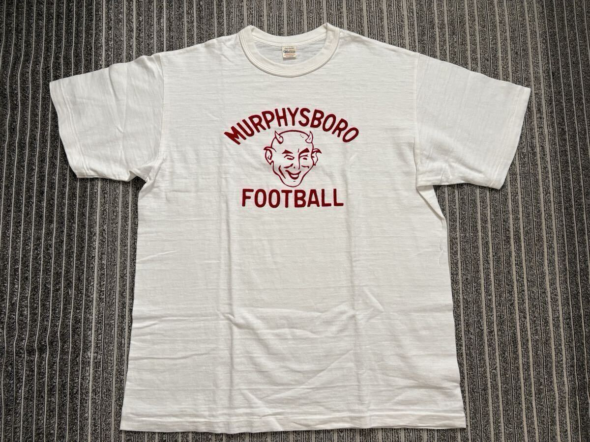 日本製 ウエアハウス Lot 4601 MURPHYSBORO FOOTBALL フロッキー プリント Tシャツ XL OFF ホワイト アメリカ ビンテージ スタイル 