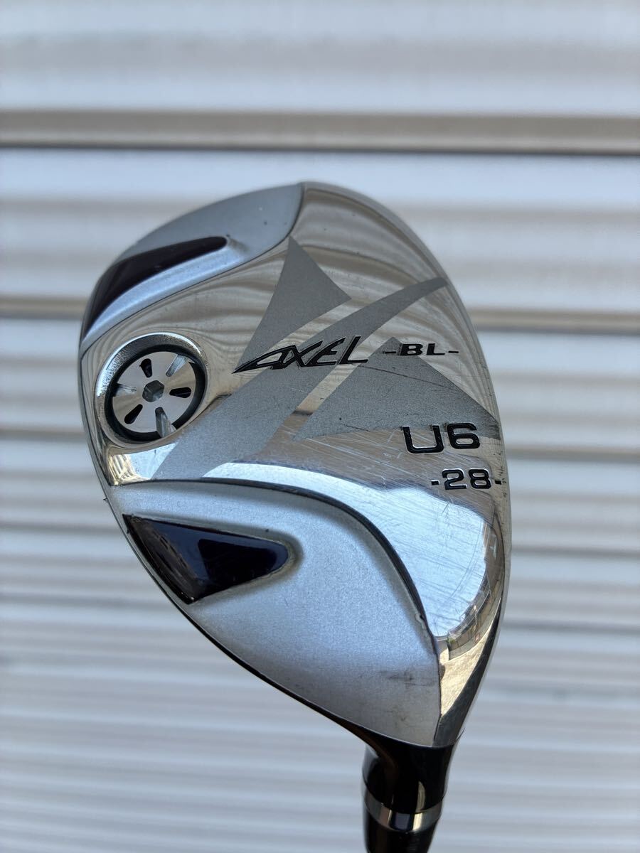 送込／レディース、高弾性８０ｔカーボン　Ｌフレックス　つるやゴルフ　AXEL BL 28度　６番アイアン相当