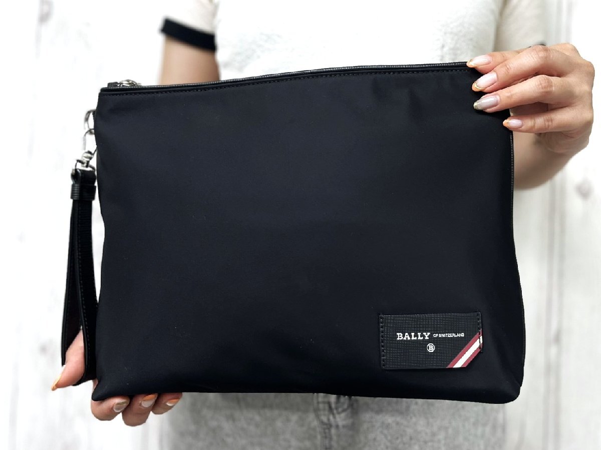 未使用展示品 BALLY バリー クラッチバッグ セカンドバッグ バッグ ナイロン×レザー 黒 メンズ 100464Y