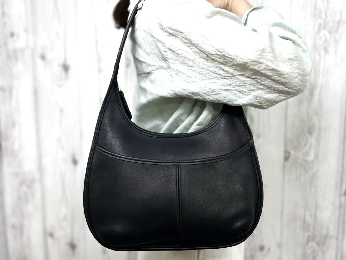 極美品 COACH コーチ オールドコーチ エルゴ ハンドバッグ ショルダーバッグ バッグ レザー 黒 100128Y