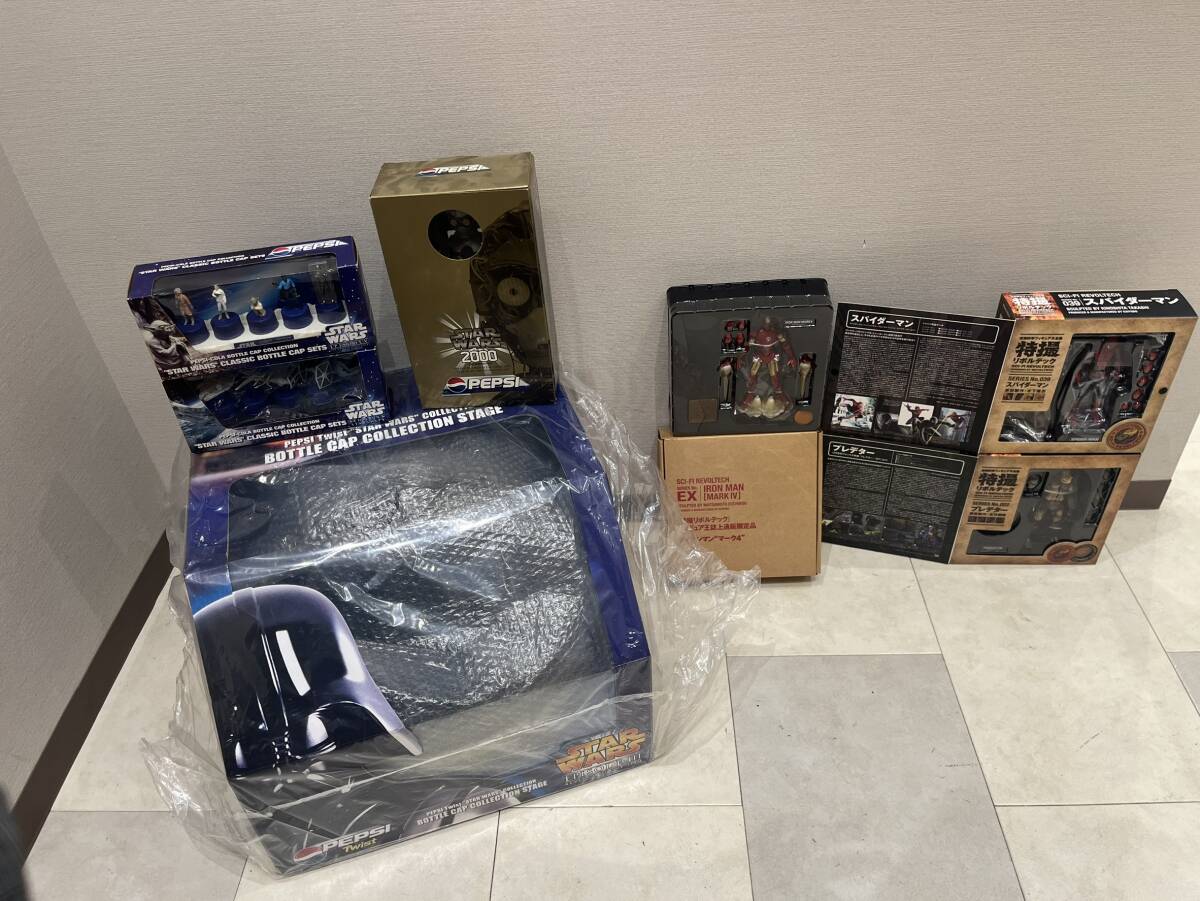 MQ142 【おまとめ】 STARWARS スターウォーズ ペプシ ボトルキャップ アイアンマン マーク4 スパイダーマン プレデター 特撮 7点おまとめ