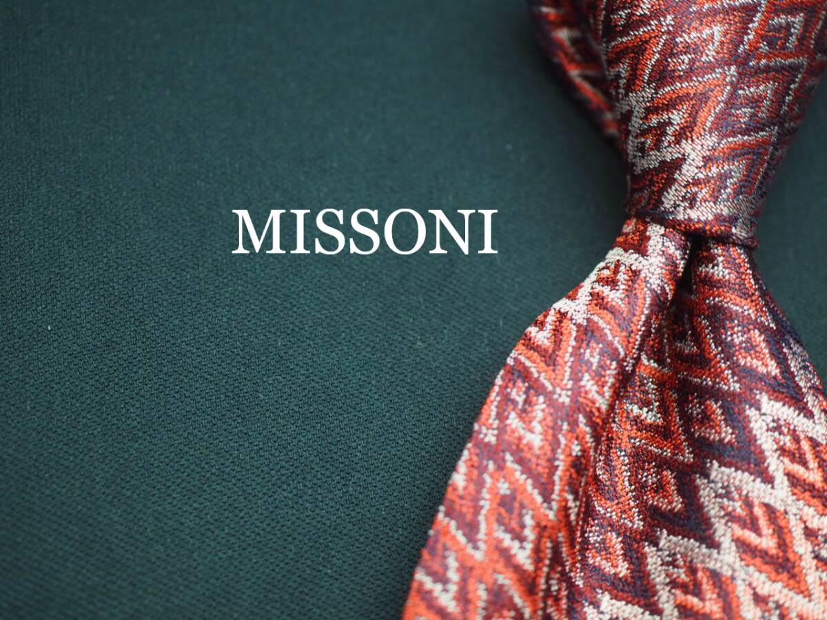 美品【MISSONI ミッソーニ】 J 1012 細身 SILK ブランド ネクタイ 古着 良品 転売 仕入