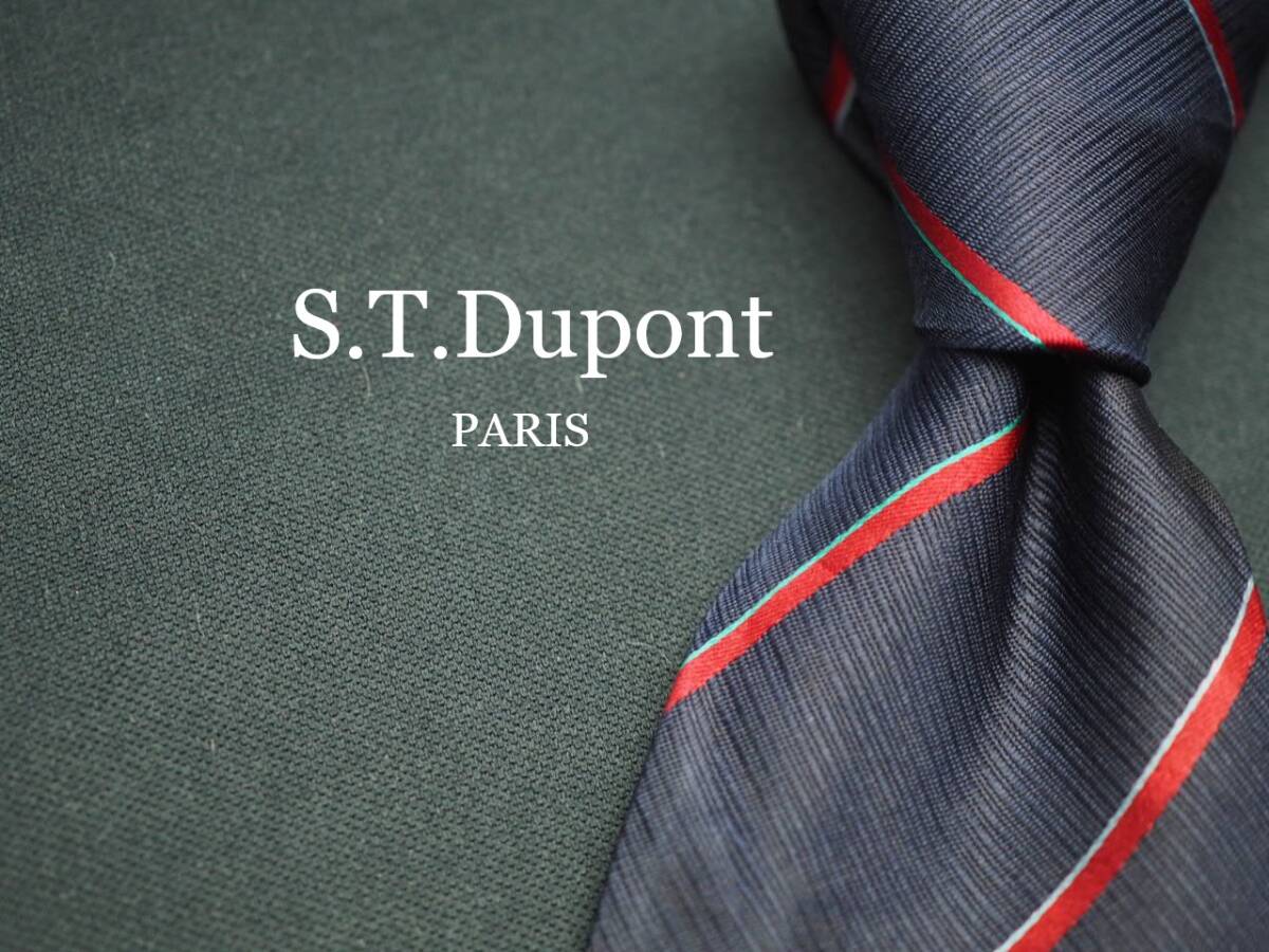 訳あり未使用品【S.T.Dupont デュポン】 J 1032 フランス オールド SILK ブランド ネクタイ 古着 良品 転売 仕入