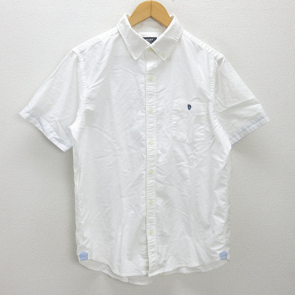 g■ビームス/BEAMS 半袖BDシャツ/コットン【XL】白/men's/91【中古】■