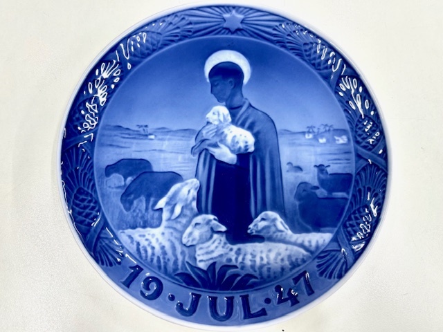 IY98027C ROYAL COPENHAGEN ロイヤルコペンハーゲン イヤープレート JUL 1947 善き羊飼い デンマーク 陶磁器 ヴィンテージ 現状品