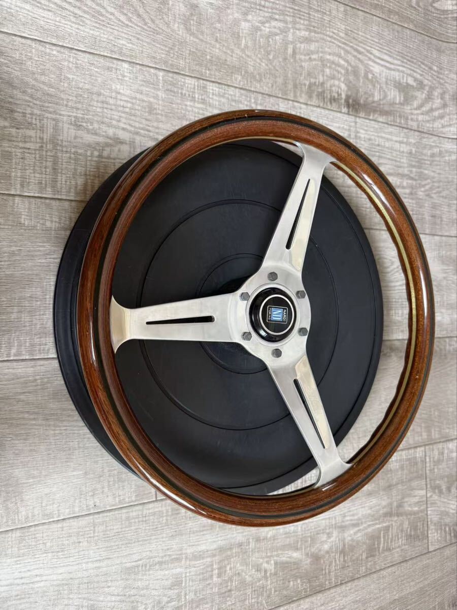 NARDI TORINO ナルディ ウッドステアリング ハンドル 直径約36.5cm　ホーンボタン　ボス付き ※現状品 