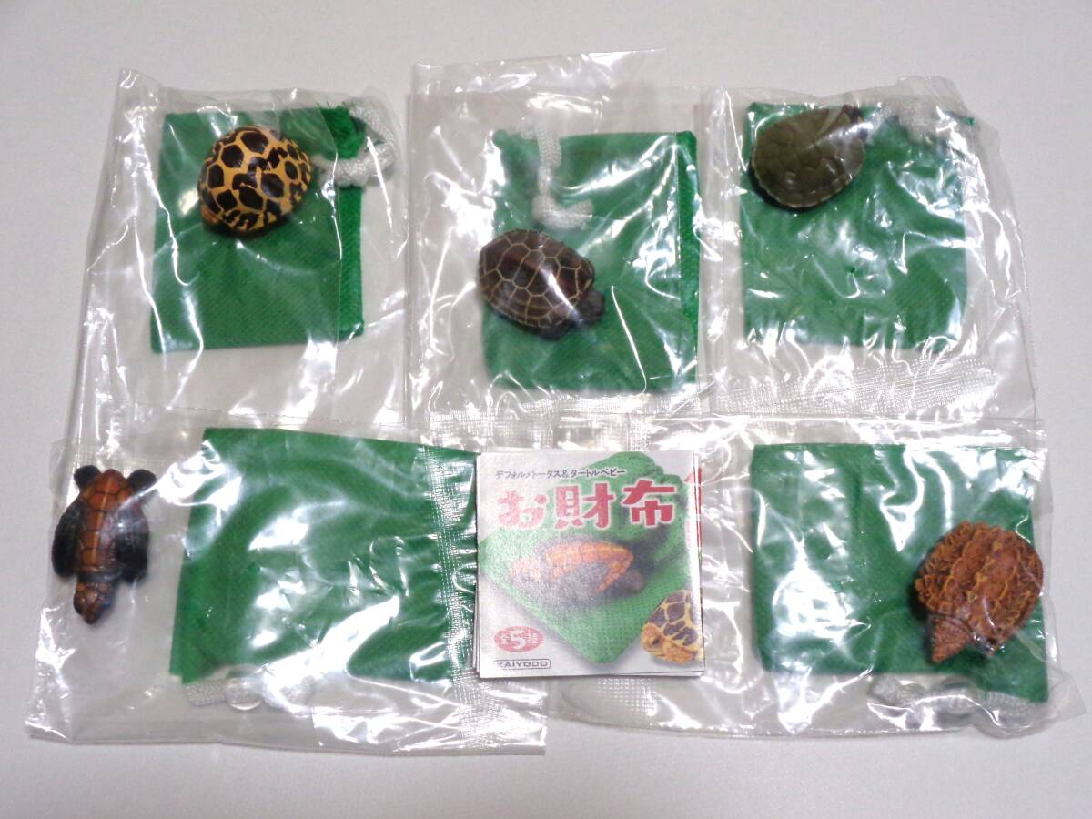開運！お財布亀 全5種セット カプセルQミュージアム 海洋堂 ガチャ 金運 ホシガメ ワニガメ アカウミガメ モンキヨコクビガメ ゼニガメ