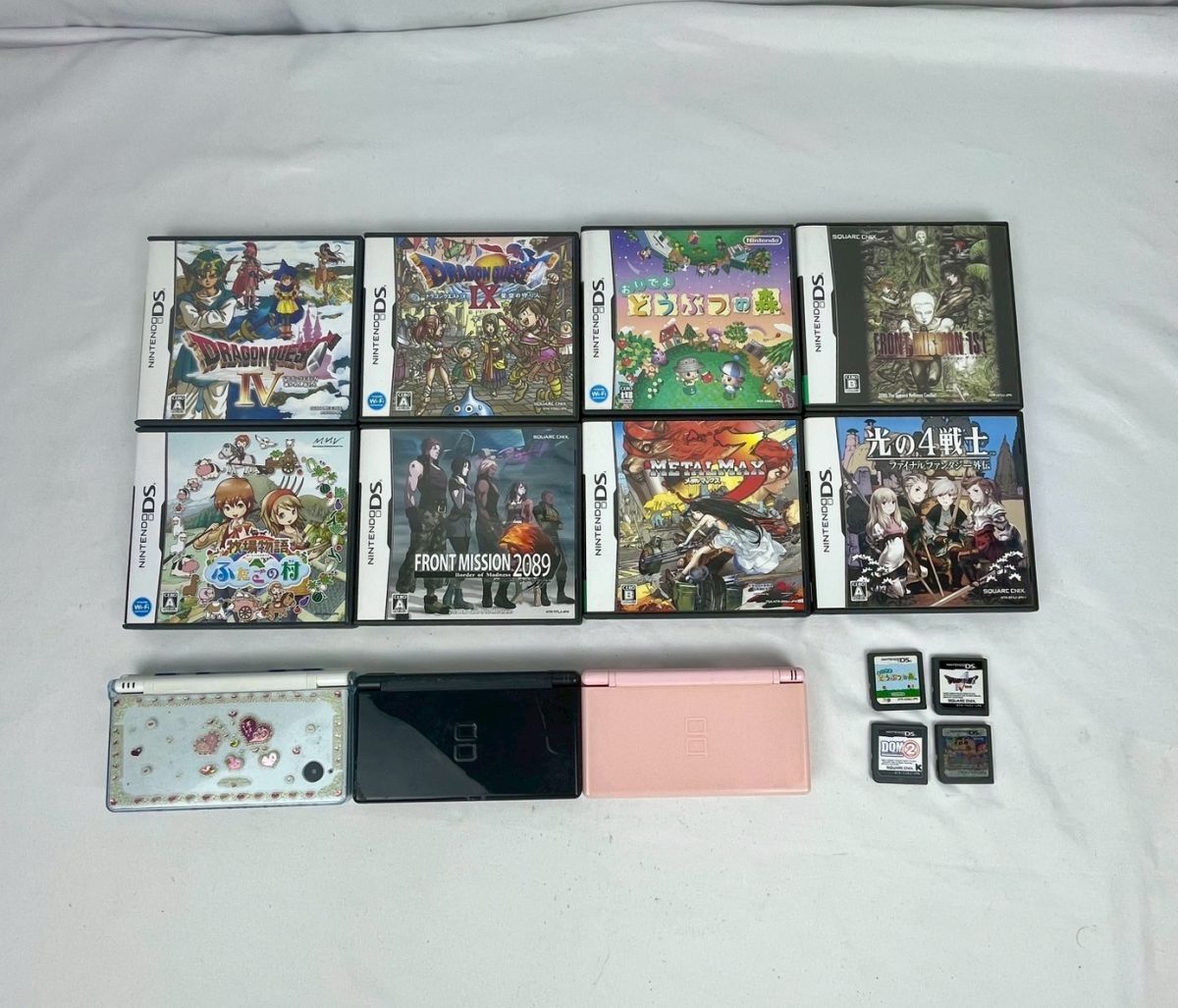 1円〜③ DS Lite DSi 3台 /ソフト 12本 まとめ ドラクエ どうぶつの森 牧場物語 メタルマックス3 フロントミッション 等 ＃③113