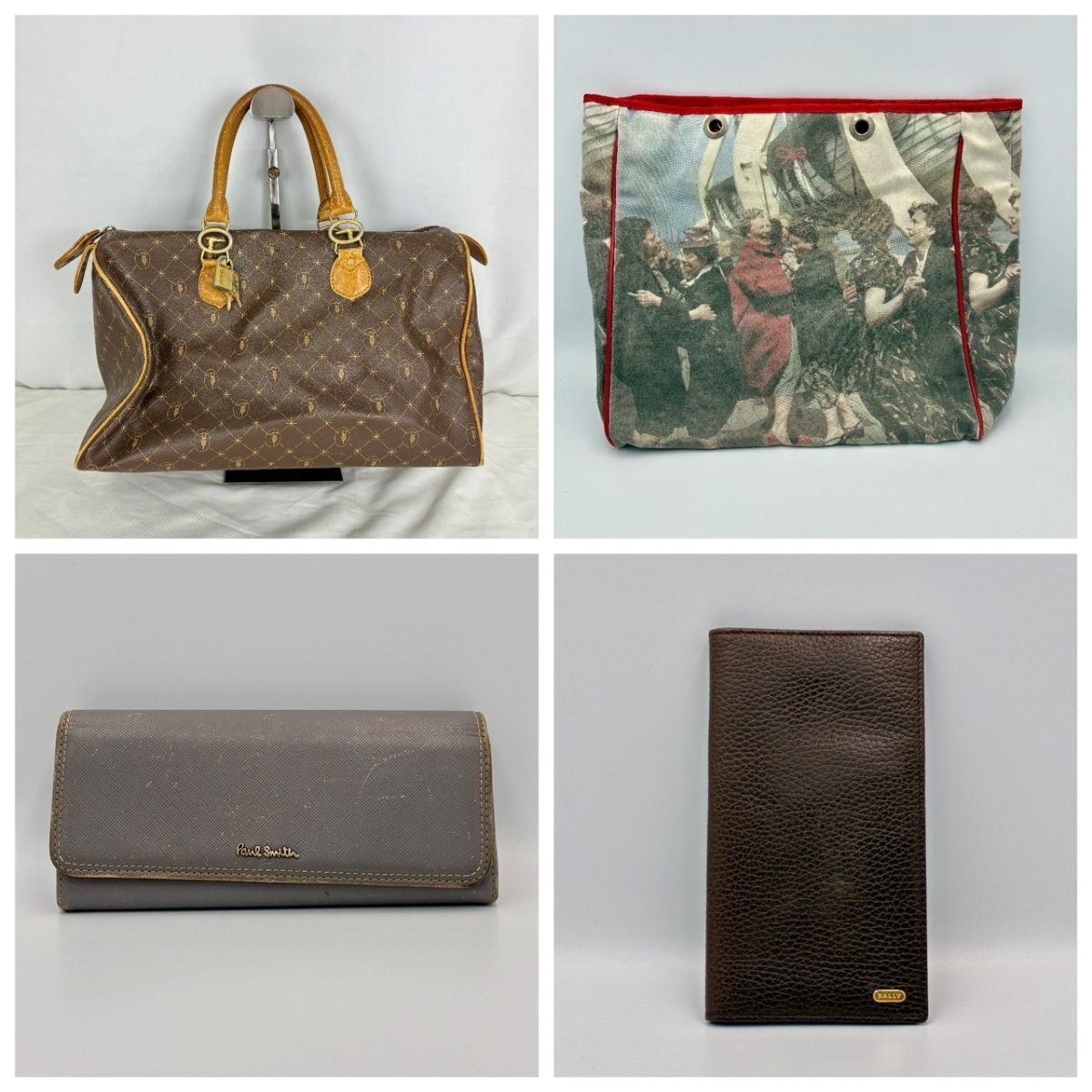 1円～⑤ ブランド バッグ サイフ 4点まとめ トラサルディ Paul Smith ポールスミス BALLY バリー ハンドバッグ トートバッグ 長財布 #③31