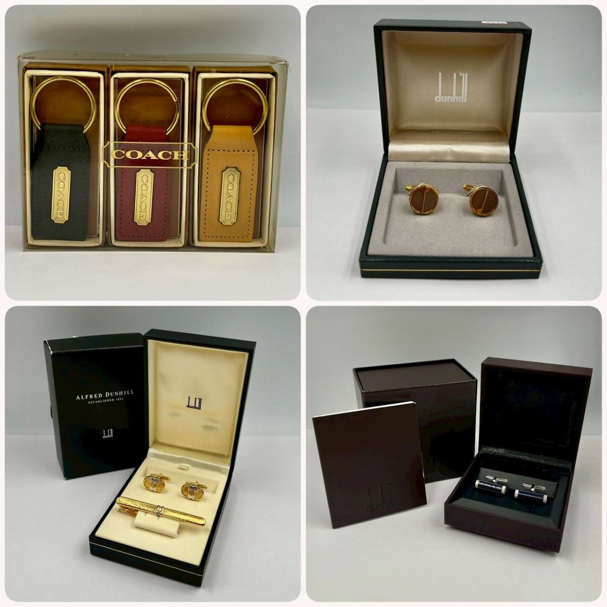 1円〜③ 美品 ブランド小物 まとめ dunhill ダンヒル カフス タイピン COACH キーリング 3色セット 紳士 ビジネス アクセサリー ＃③35