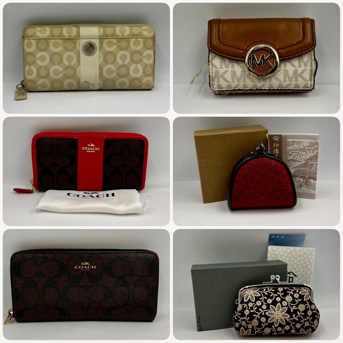 1円〜③ ブランド財布 小物 6点まとめ COACH コーチ マイケルコース 印傳屋 長財布 3つ折り がま口 シグネチャー ＃③36