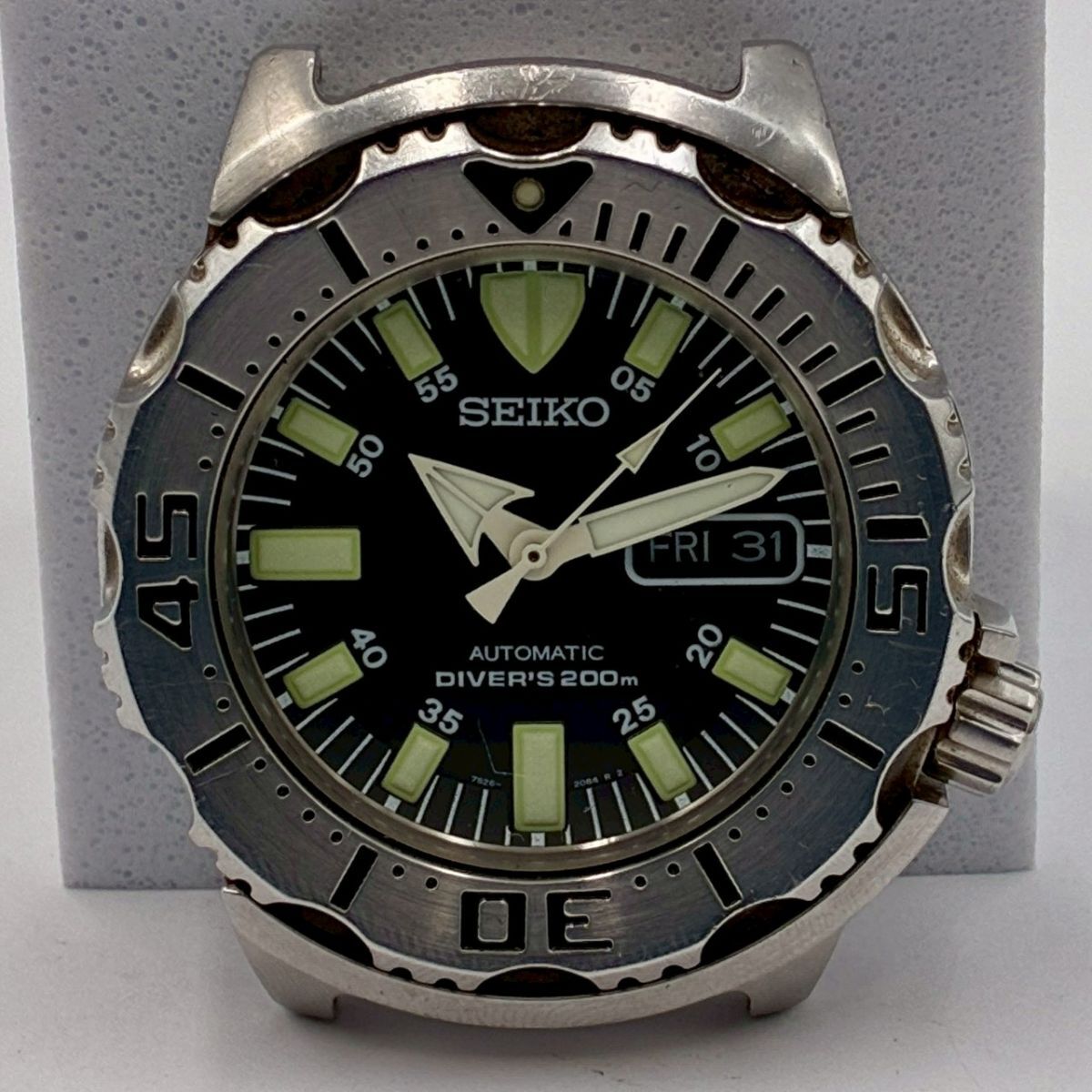 1円～④【動作確認済】稼働 SEIKO セイコー 腕時計 初代 ブラックモンスター 7S26-0350 自動巻 200mダイバー ベルト欠品 #③102