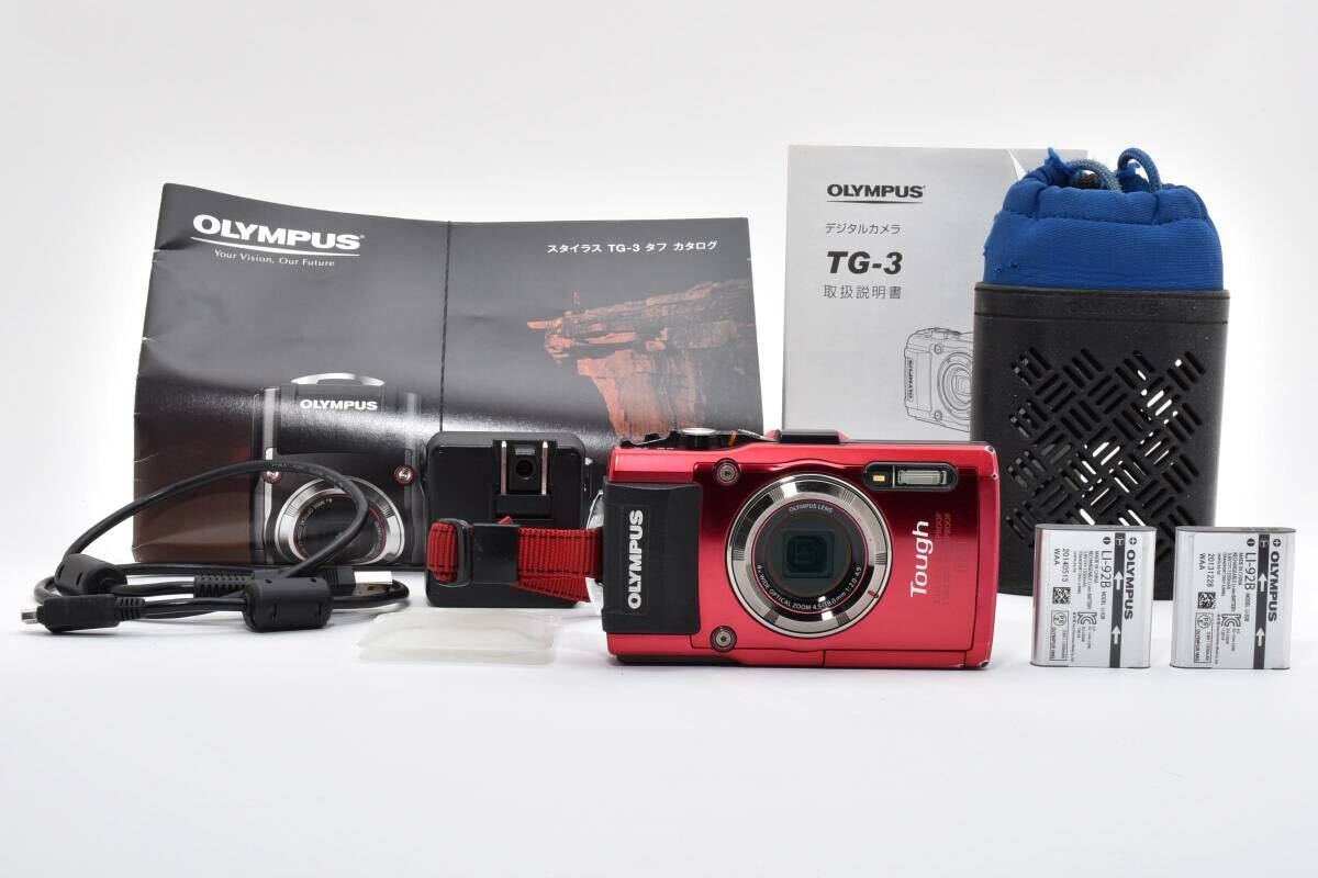 【美品・動作品・光学良好】OLYMPUS　TG‐３　レッド　No.1177