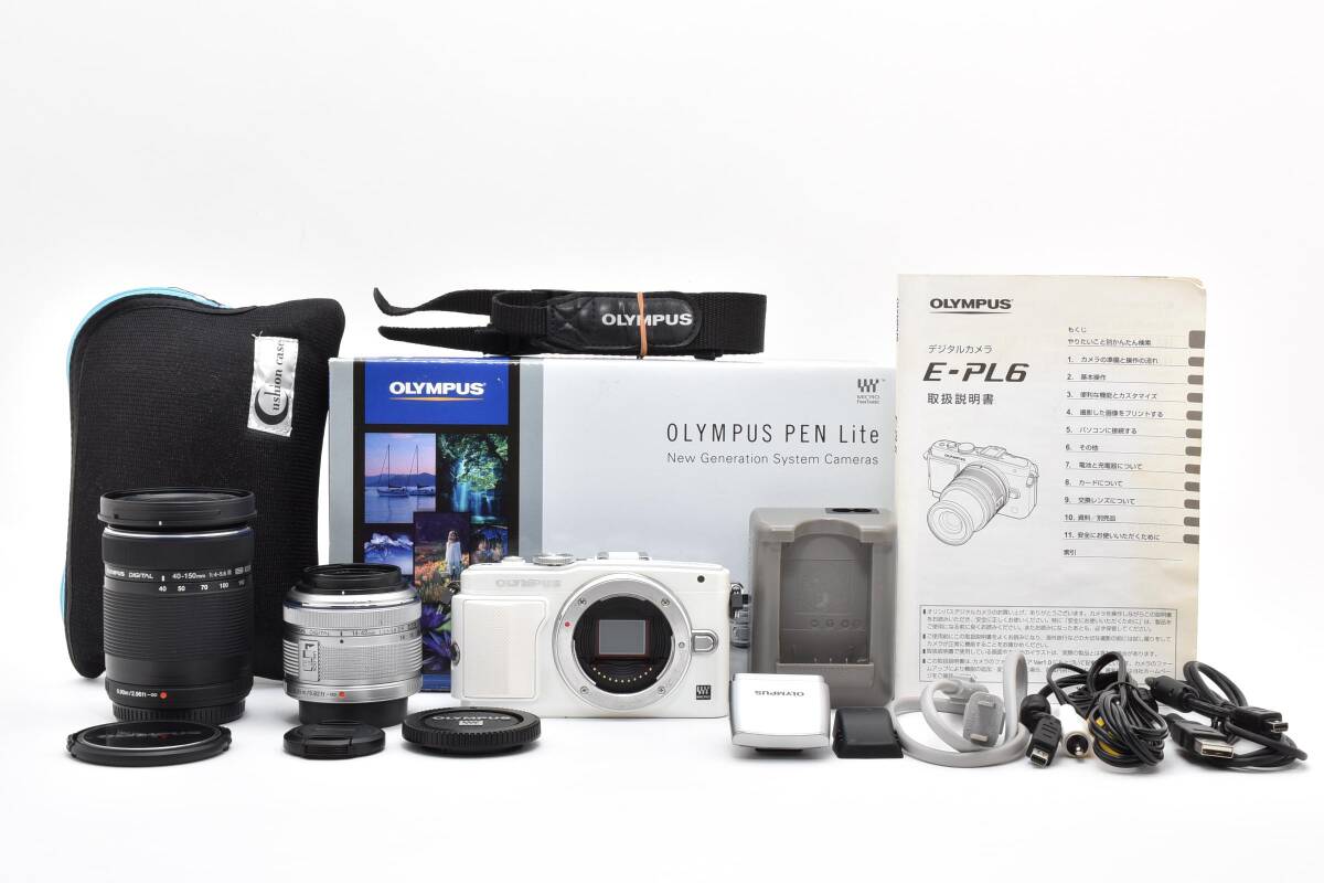 【動作品】OLYMPUS　PEN　Lite　E－PL6　ダブルレンズキット　No.1335