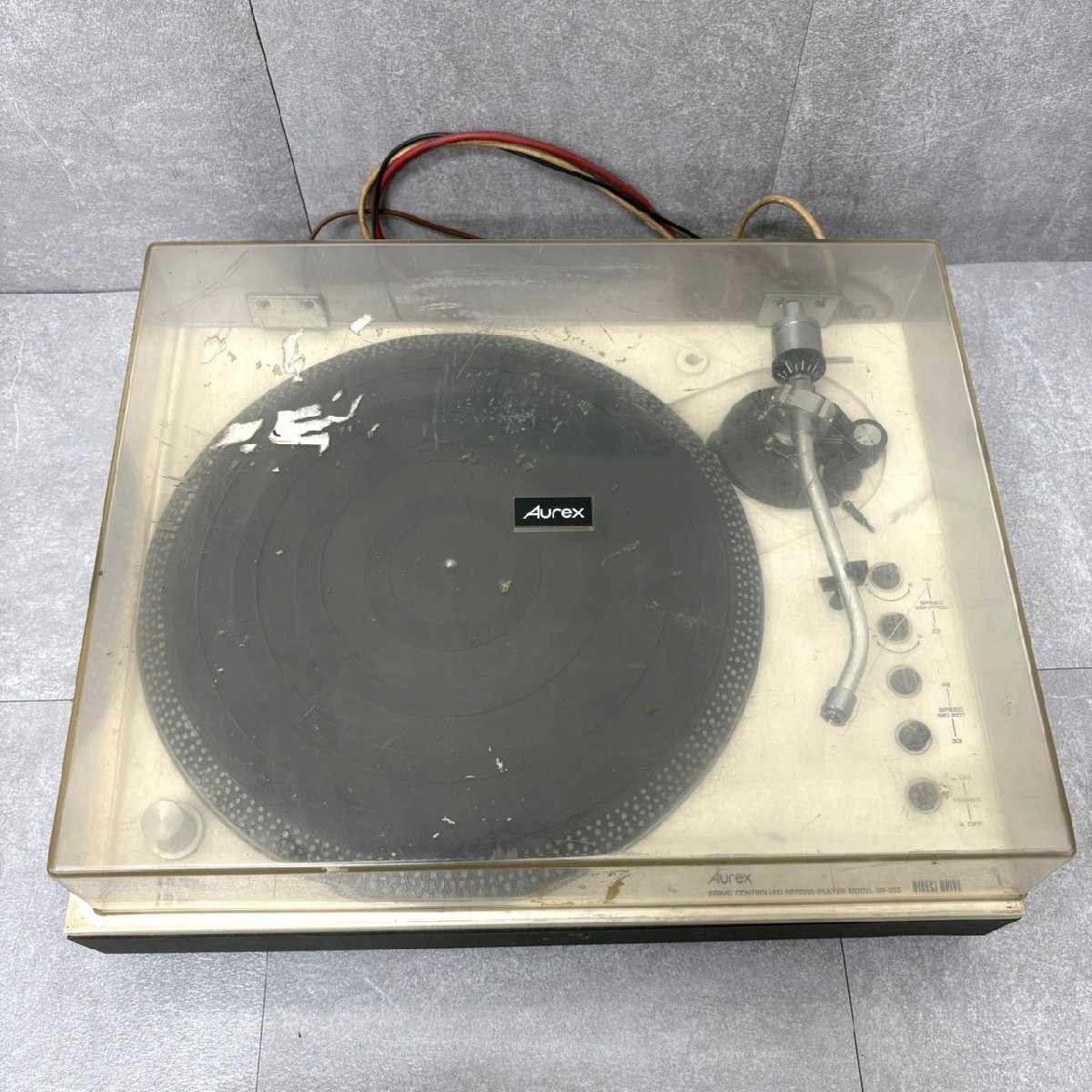 ※まとめて取引不可 NK4571② Aurex オーレックス SR-255 ダイレクトドライブ式 レコードプレーヤー 現状渡し 中古 ジャンク品
